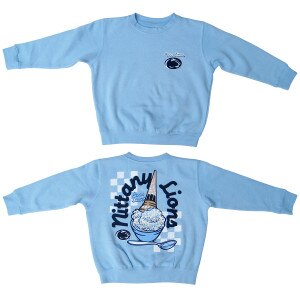 light blue youth crew neck sweatshirt, Penn State Nittany Lions ice cream cone